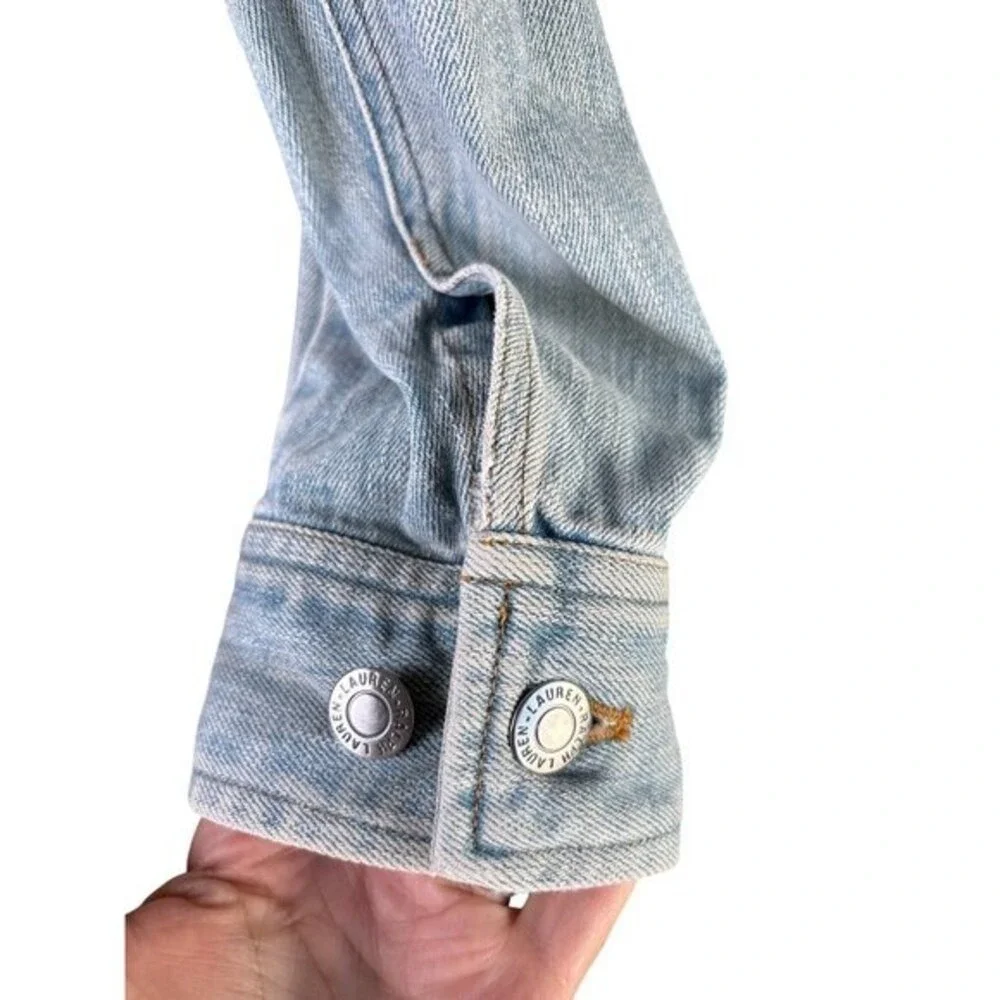 Lauren Jeans Co Size Small Ralph Lauren Womens Denim Jean Jacket Blue Mid Wash - Picture 6 of 10